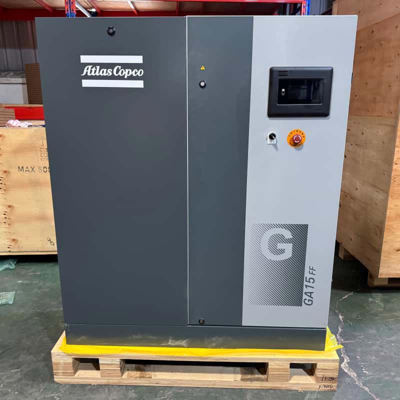 Atlas Copco GA15 FF 15kW olieindsprøjtet roterende skrueluftkompressor integreret tørretumbler 7.5 13Bar