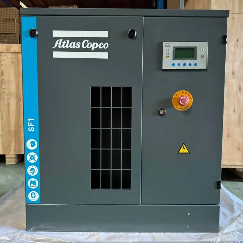 Atlas Copco SF1 oliefri rulleluftkompressor 15 kW 2HK Klasse 0 Certificeret Ægte