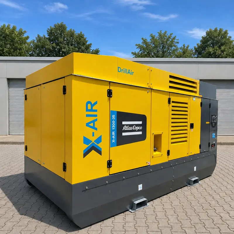Atlas Copco X-Air 1300 35 Stor Mobil Diesel Kompressor 412kW 35Bar Boring Ægte
